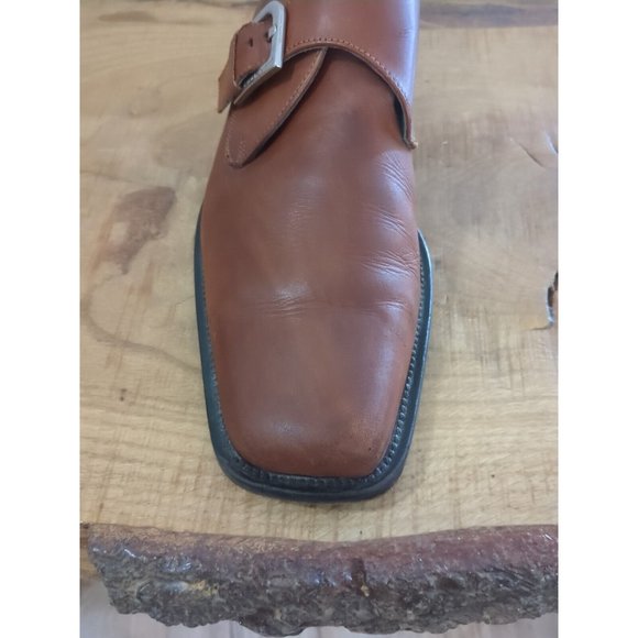 DONALD PLINER Italy Brown Dress Shoes Men’s Size 11M CLEAN Buckles Flap Colored main image 5